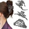 Halloween Bat Claw Clip - Simple Updo Hair Accessory (Dark)