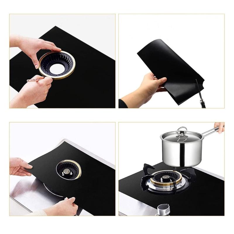 Многоразовые крышки для плит Термостойкие антипригарные покрытия для плит Крышки для горелок плит Защитное покрытие для газовых горелок