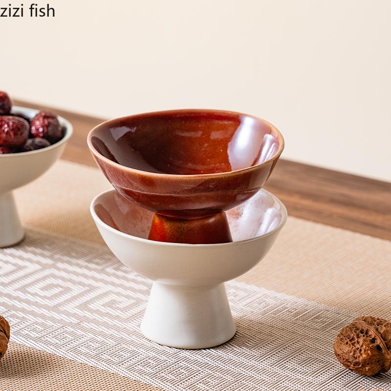 Керамическая миска с высокой ножкой, стаканчик для мороженого, десертная тарелка, миска для закусок, миски Sasebo, фруктовая тарелка, конфетница, блюдо для димсамов, тарелки для торта