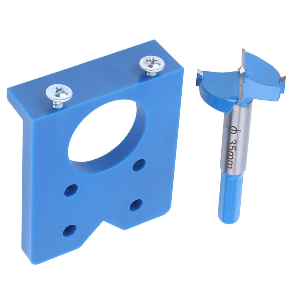 Hinge Hole Opener Blue Accuracy Locator Door Drilling Guide Woodworking Tools Set 35mm