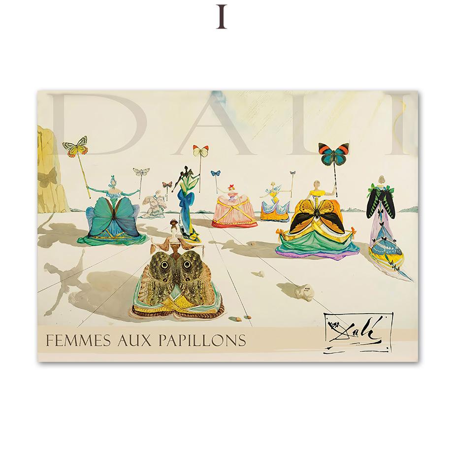 Абстрактная бабочка Моне с прудом для девочек, цветочная настенная живопись на холсте, плакаты на скандинавскую тему и принты, настенные панно для декора гостиной