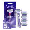 Gillette Venus VENUS Бритва Гладкая и Сияющая Кожа Включает Корпус Бритвы и 5 Сменных Лезвий Дизайн 'Вихрь' Женская - - -
