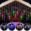 4M LED Christmas Icicle String Curtain Lights Xmas Party Home Outdoor Decor Lamp for Outside Bedroom Party Garden Decorations