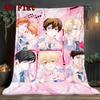 Ouran High School Host Club 2D Flat Pattern Flannel Blanket High quality All Seasons Warmth and Comfort Perfect for Christmas Gifts.DMT0925519