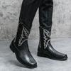 Fashion 2024 Men's High Quality Winter Crocodile Pattern Boots Fashion Trends Embroider Versatile Boots Comfort Soft Sole Driving Boots