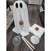 2 Pack with Pumpkin Light-Up Sherpa Ghosts Cute Ghost Tabletop Decor Halloween Decorations  Party