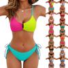 Женский модный раздельный купальник-бикини в стиле колор-блок