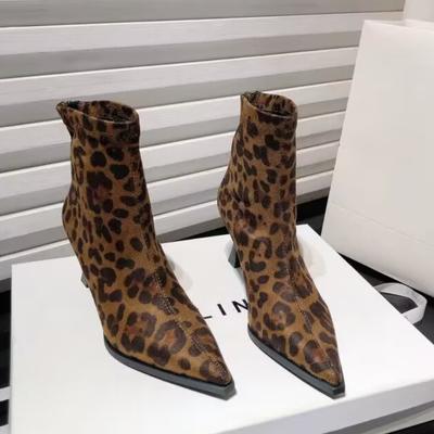 Модные женские ботильоны на высоком каблуке, леопардовые туфли с острым носком, зимний новый тренд 2025, челси, зимние ботинки, туфли-лодочки, модные, сексуальные, zapatos mujer