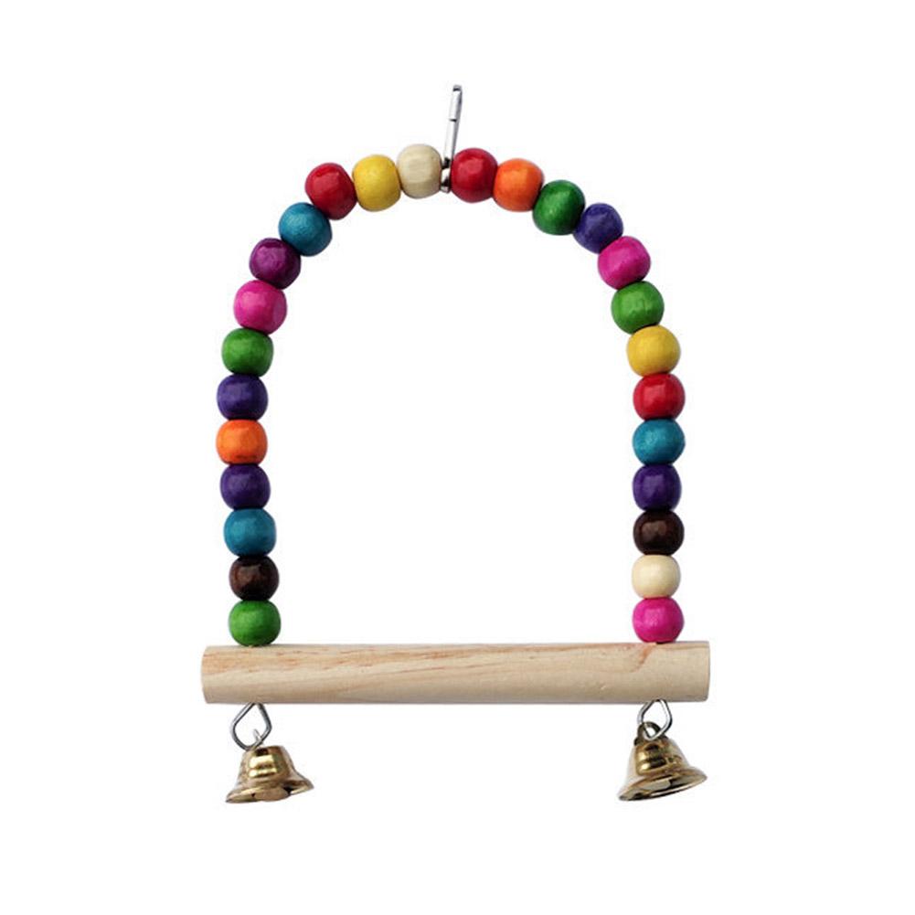 Клетка для птиц, игрушки для попугаев, деревянные качели для птиц, надежные бусины, мостик, деревянная форма, птица-попугай W6Q3