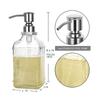 AEE2-Glass Soap Dispenser With Rust Proof Stainless Steel Pump Refillable Hand Soap Dispenser Bathroom Soap Dispenser