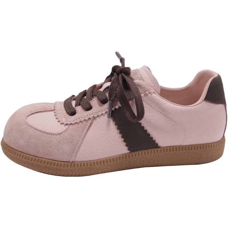 Женская обувь ретро на толстой подошве с большой головой Новая спортивная и повседневная обувь Круглый носок шнуровка кеды