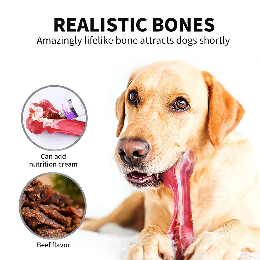 Игрушки для собак для агрессивных любителей жевать, неразрушимые игрушки для жевания со вкусом говядины для больших/средних/маленьких собак, жесткая игрушка для собак, косточки для собак из резины