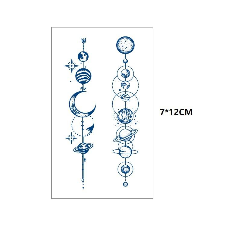 Маленький свежий крест ЭКГ маленькая змея рыбий хвост маленький узор неотражающая переносимая вода имитация стойкой татуировки наклейка