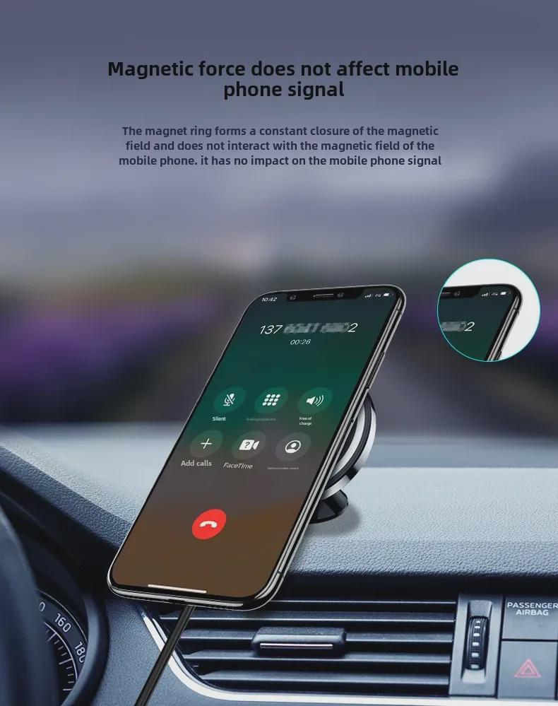 Магнитное беспроводное автомобильное зарядное устройство FJF 15 Вт для iPhone 13