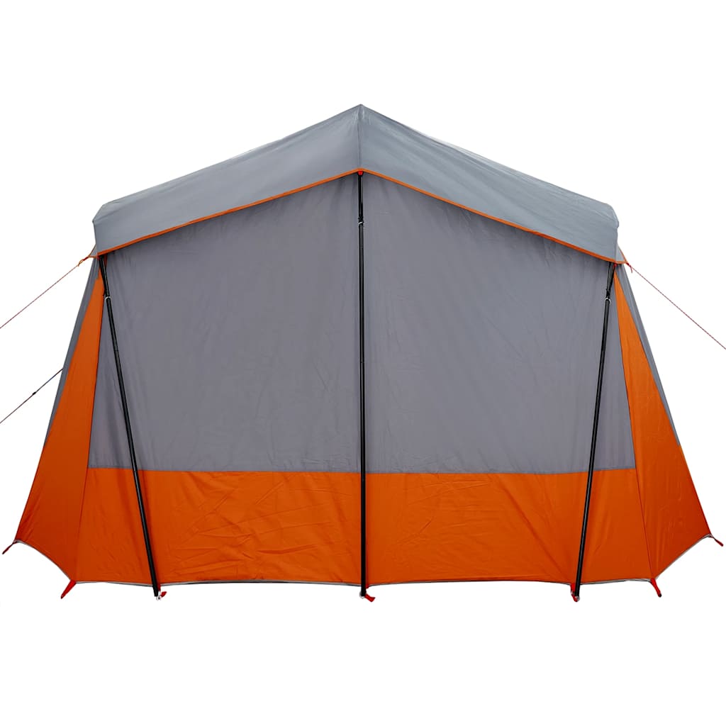 5 Person Camping Tent Grey and Orange Waterproof