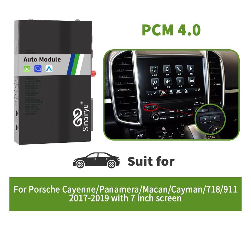 Sinairyu Беспроводной комплект Carplay Android Auto Mirror-Link, совместимый с Porsche Cayenne Cayman 911 PCM 3.0/3.1/4.0 System
