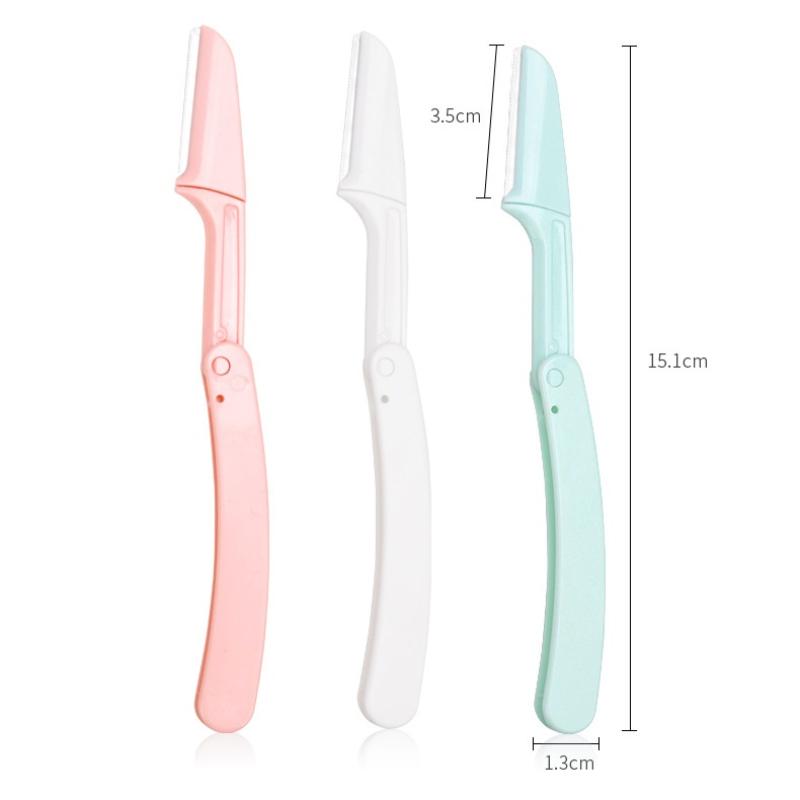 Женский триммер для бровей, 3 шт., бритва с защитой от царапин, инструменты для макияжа, безопасная складная бритва для лица