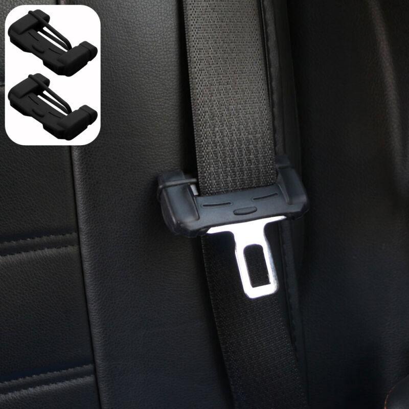 2x Black Car Safety Seat Belt Buckle Clip Protector Silicone Cover Accessories