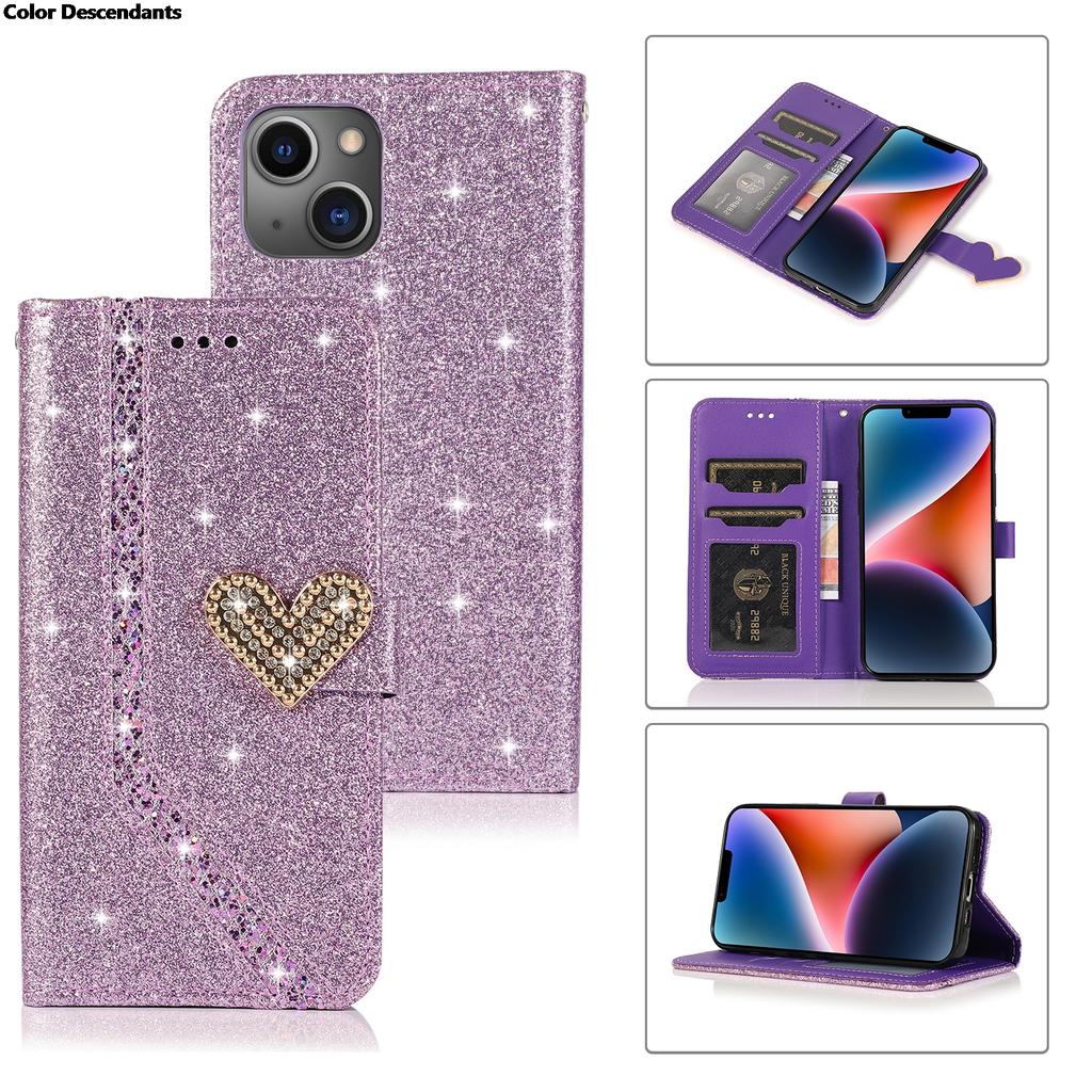 Shiny Case For iPhone 17 Pro Max AIR 16 E 15 14 13 Pro Max 12 MINI 11 Pro X XR XS XS Max 7 8 Plus Wallet Flip Leather Case