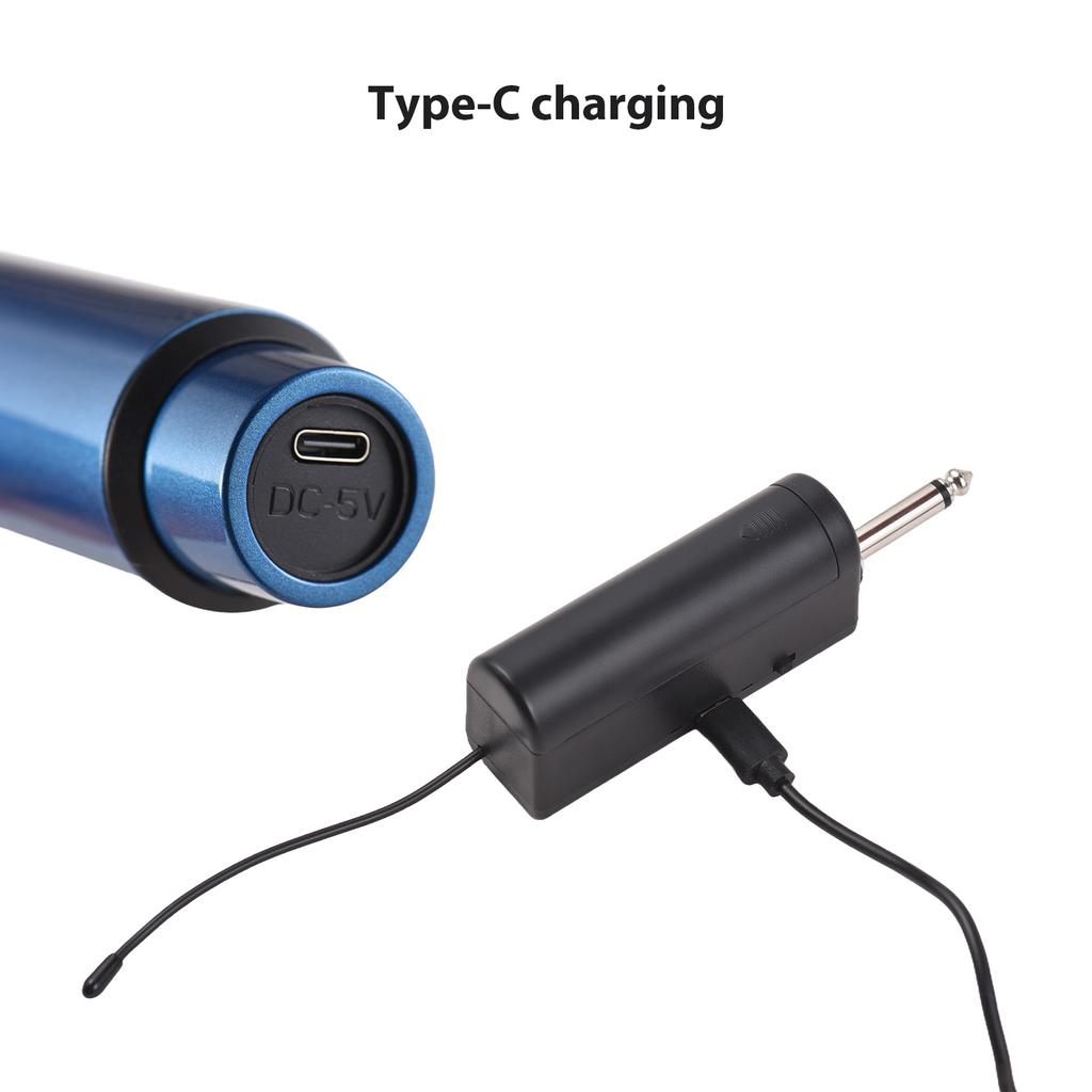 Wireless Microphone System Receiver with Handheld Microphone, 2 Microphones, Rechargeable Wireless Microphone, Anti-Howling, Digital Display, U-Band, 