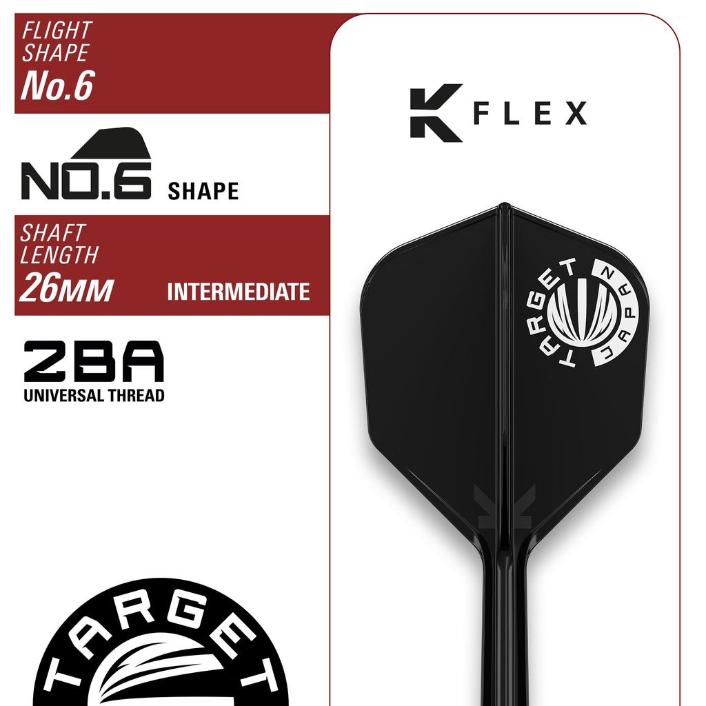 Target Japan PRIME SERIES HOT SHOT G2 90% 2BA SOFT TIP DARTS | 90% Tungsten K-Flex 2BA Soft Tip Dart Set, 19G | K-Flex No. 6 Shape Flights and Shafts