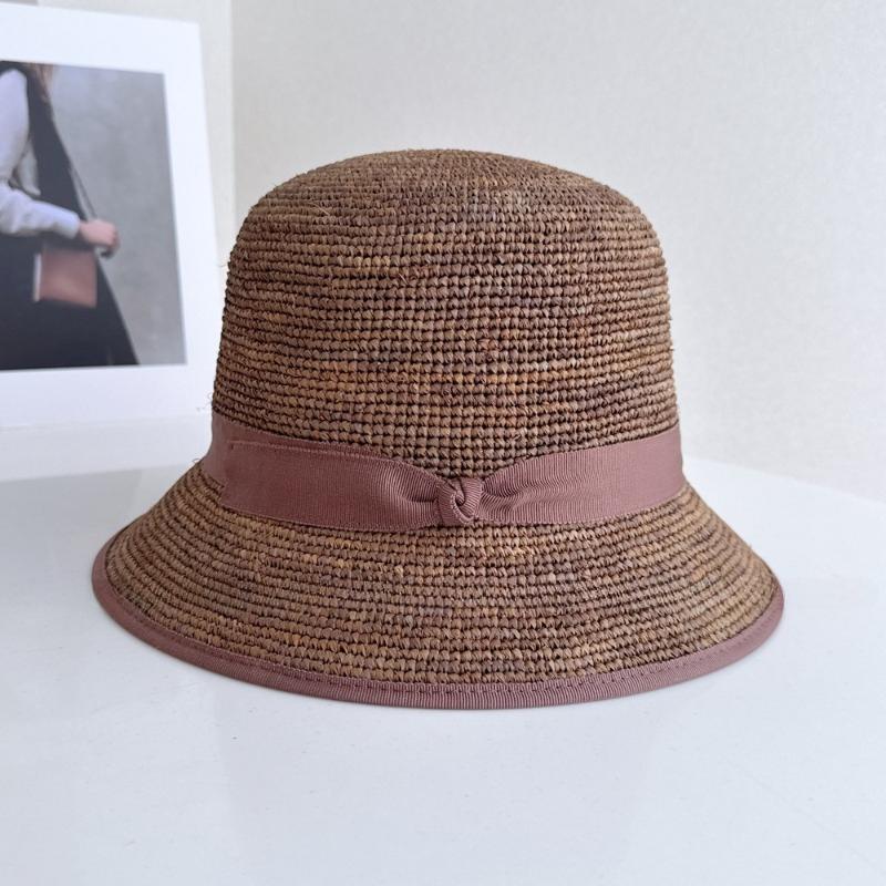 Natural Raffia Hand-woven Sun Hat for Women Summer Sun Protection UV Wide Brim Beach Straw Hat Korean Designer Block Hat