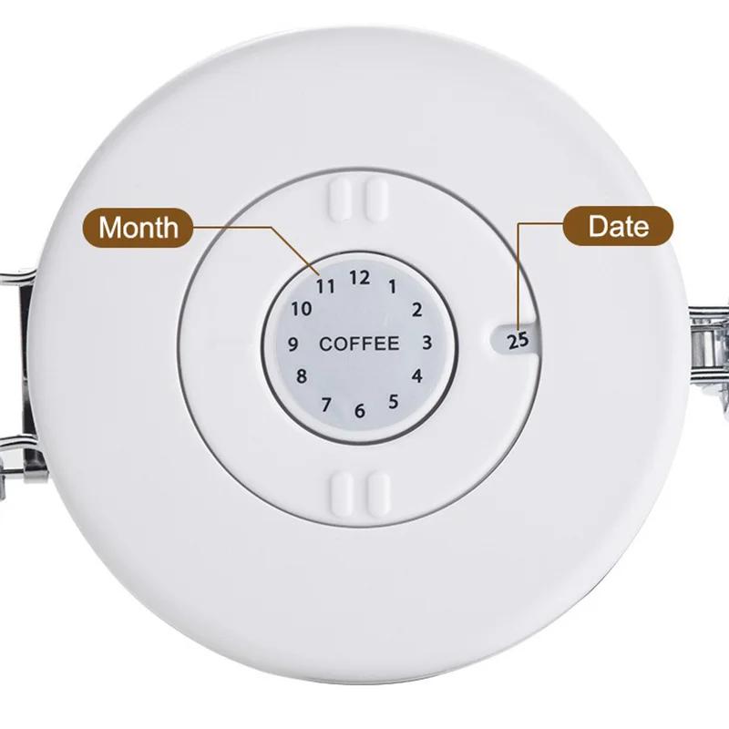 304 нержавеющая сталь канистра для кофе 1.8 л вакуумный резервуар для кофейных зерен контейнер для хранения кофейных зерен чай герметичные банки для зерна орехи