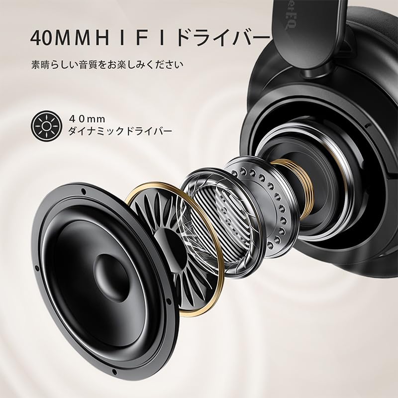 Bluetooth Wireless Up to 90 Hours of Dual 40mm Simultaneous Connection with Two Connection V16 5.4 Headphones, Foldable, Playtime, Modes, Hi-Fi