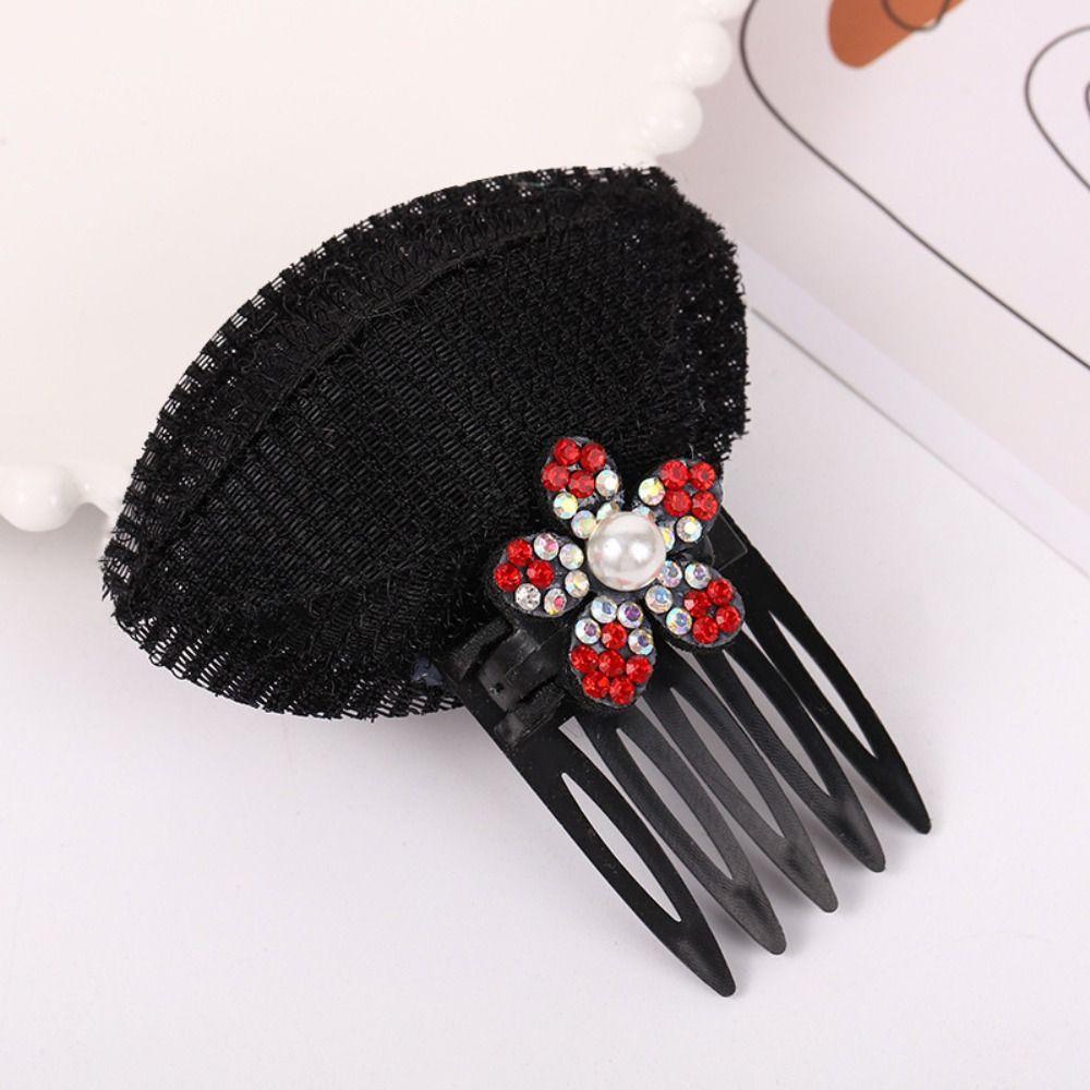 Flower Hair Base Pearl Bun Bump It Up Volume Hair Base Shiny Invisible Volume Hair Clip  Daily
