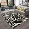 Черно-белый красочный ковер с узором в полоску зебры, ковер для дома, гостиной, спальни, дивана, коврик для двери, декор, коврик, нескользящий напольный коврик