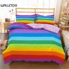 Rainbow Printing Bedding Set, Colorful Stripe Comforter Cover Soft Bedding Set, Twin King Queen Size 3pcs Polyester Quilt Cover