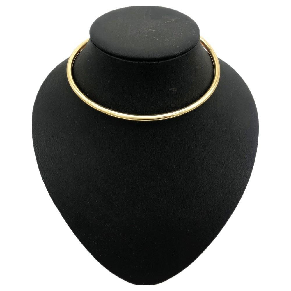 Silver Round Collar Neck Ring Metal Neck Ring Necklace Fashion Round Necklace For Women Men