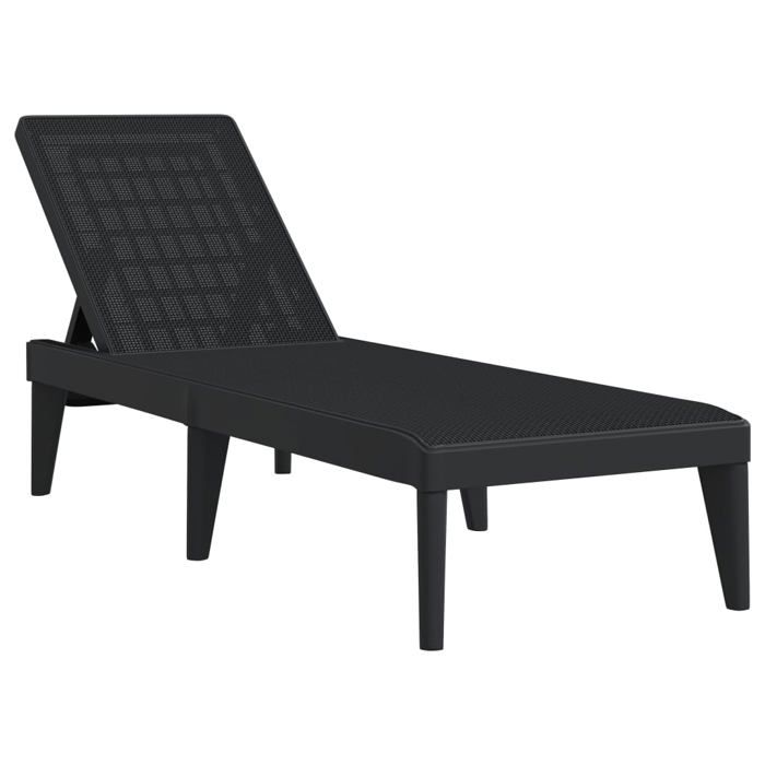 VidaXL Chaise Longue, Siège avec Dossier Réglable, Bain de Soleil, Transat de Jardin Patio Terrasse Arrière-cour, Moderne, 364221