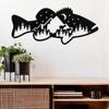 Bass Fish Design Metal Wall Art Metal Home Decor Rust Free Wall Decoration Piece Hanging Wall Art For Living Room, Bedroom