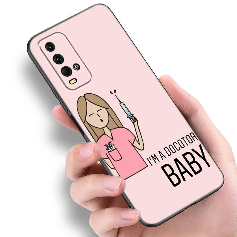 Чехол для телефона с изображением доктора и медсестры из мультфильма для Xiaomi Redmi Note 5 6 9T K20 K40 K50 Pro 7A 8A 9A 9C 9i 10A 10C A1 S2, черный