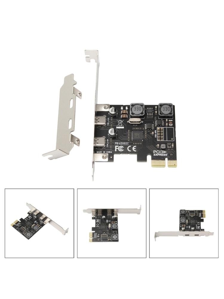 2-портовая плата расширения PCIe - USB C USB3.1 PCIEx1 Карта расширения 10 Гбит/с