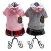 Одежда для домашних животных, одежда для собак, кампусный стиль, наряд для любителей маленьких собак, щенков, клетчатое платье для собак, толстовки с капюшоном, одежда для домашних животных
