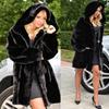 2023 Autumn/Winter Bestseller Black Faux Fur Hooded Long Sleeve Jacket