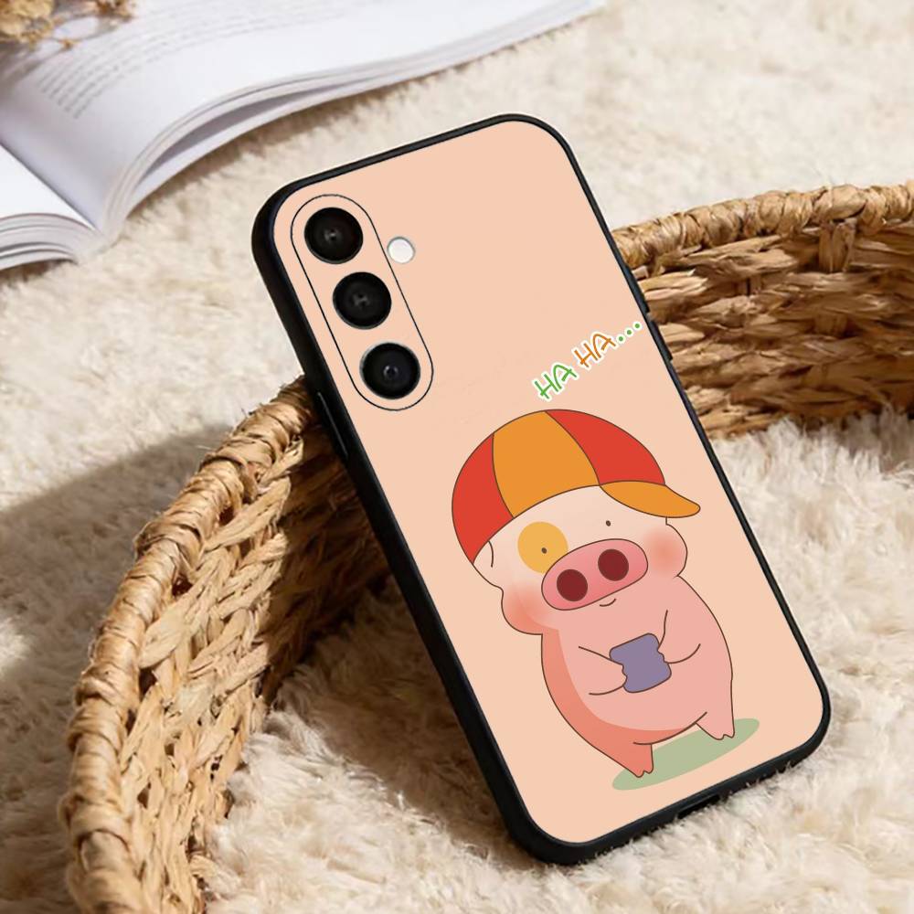 Мультяшная свинка МакДал Чехол для телефона Samsung Galaxy A91,80,73,72 ,71,53,52,32 ,31,22,21s,20, Мягкий черный чехол