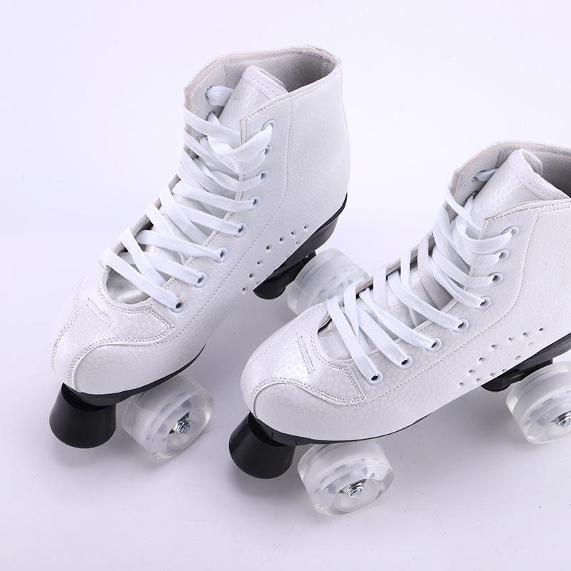 Adult Honeycomb Double Row Roller Skates with Flashing Wheels for Men and Women