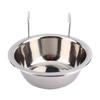 Подвесная миска из нержавеющей стали для клетки для домашних животных, миски для еды, птиц, кошек, собак, миски для воды (L)