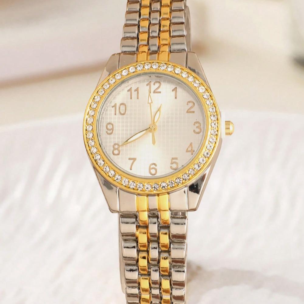 Супер Горячие Продажи Роскошные Женские Часы Кварцевые Золотые из Нержавеющей Стали Маленький Циферблат Римские Цифры Золотой Шарм Платье Модные Часы