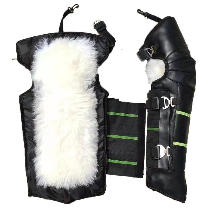 Наколенники из натуральной кожи и шерсти с флисовой подкладкой - Защита от зимнего холода и ветра для езды на мотоцикле и электросамокате