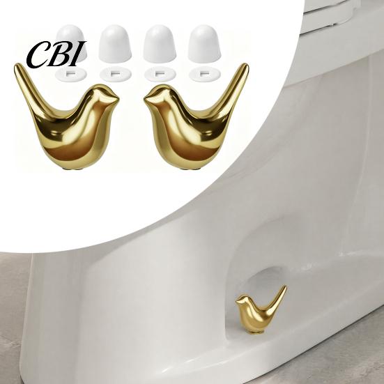 Decorative Ceramic Toilet Accessory 2PCS Bird Screw Covers, Bolt Caps, Modern Anti Slip Cover Style Universal Fit Caps for Home Bathroom Renovation
