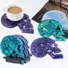 Halloween Skull Coaster Set Silicone Mold DIY Coasters Storage Holder Craft Molds Plaster Resin Making Home Decoration Tools