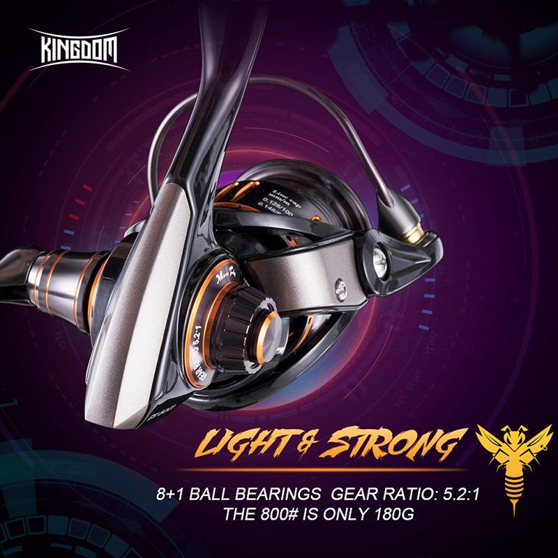 Kingdom Спиннинговая рыболовная катушка MICRO FLY 800 1000 2000 3000, легкая катушка для джиговой ловли, катушка для приманки, спиннинговые катушки для пресной и морской воды
