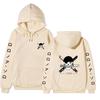 Anime Roronoa Zoro Hoodie, One Piece Pirate Skull Logo Graphic Print Pullover Sweatshirt Long Sleeve Streetwear for Men Women