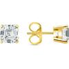 Jewels Prim 1 карат Ашер Огранка Созданный Бриллиант Настоящее 14К Желтое Золото Серьги Пусеты Застежка Пусет