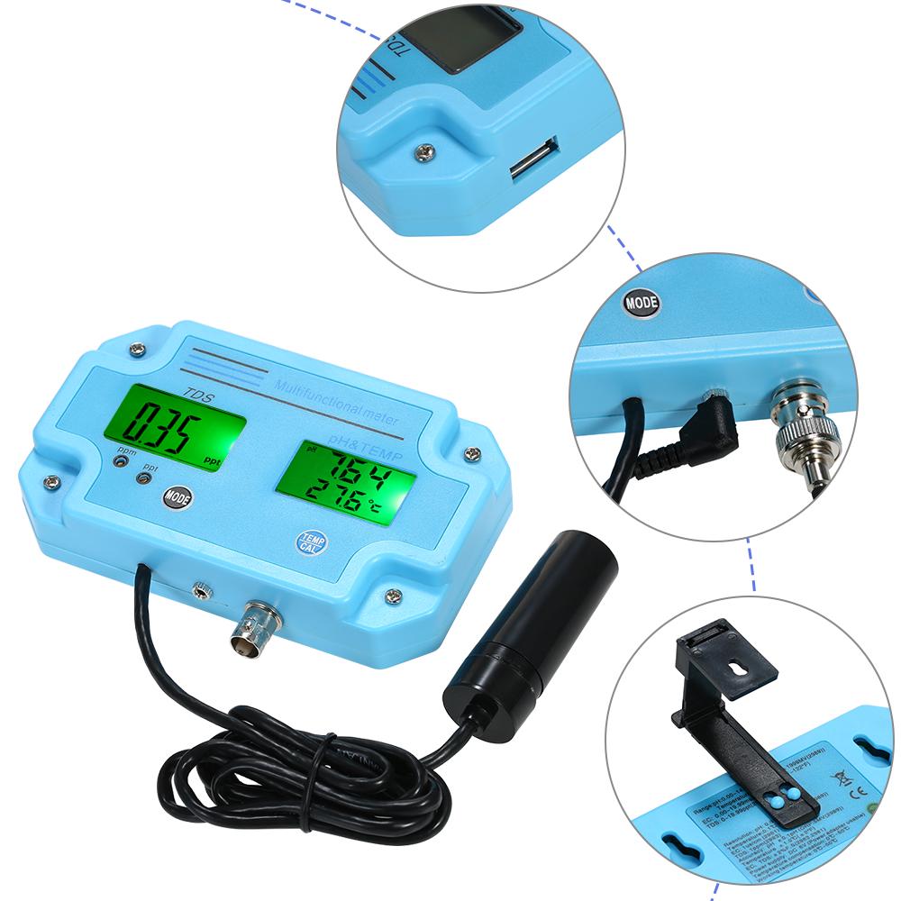 Professional 3 In 1 pH/TDS/TEMP Meter Water Detector Multi-parameter Digital LCD Tri-Meter