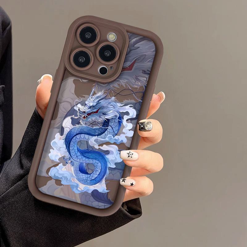 Премиальный чехол Dragon для iPhone 15 Pro Max с защитой от падений. Подходит для iPhone 14 Pro и 13/12. Мелкое отверстие для транспортировки.